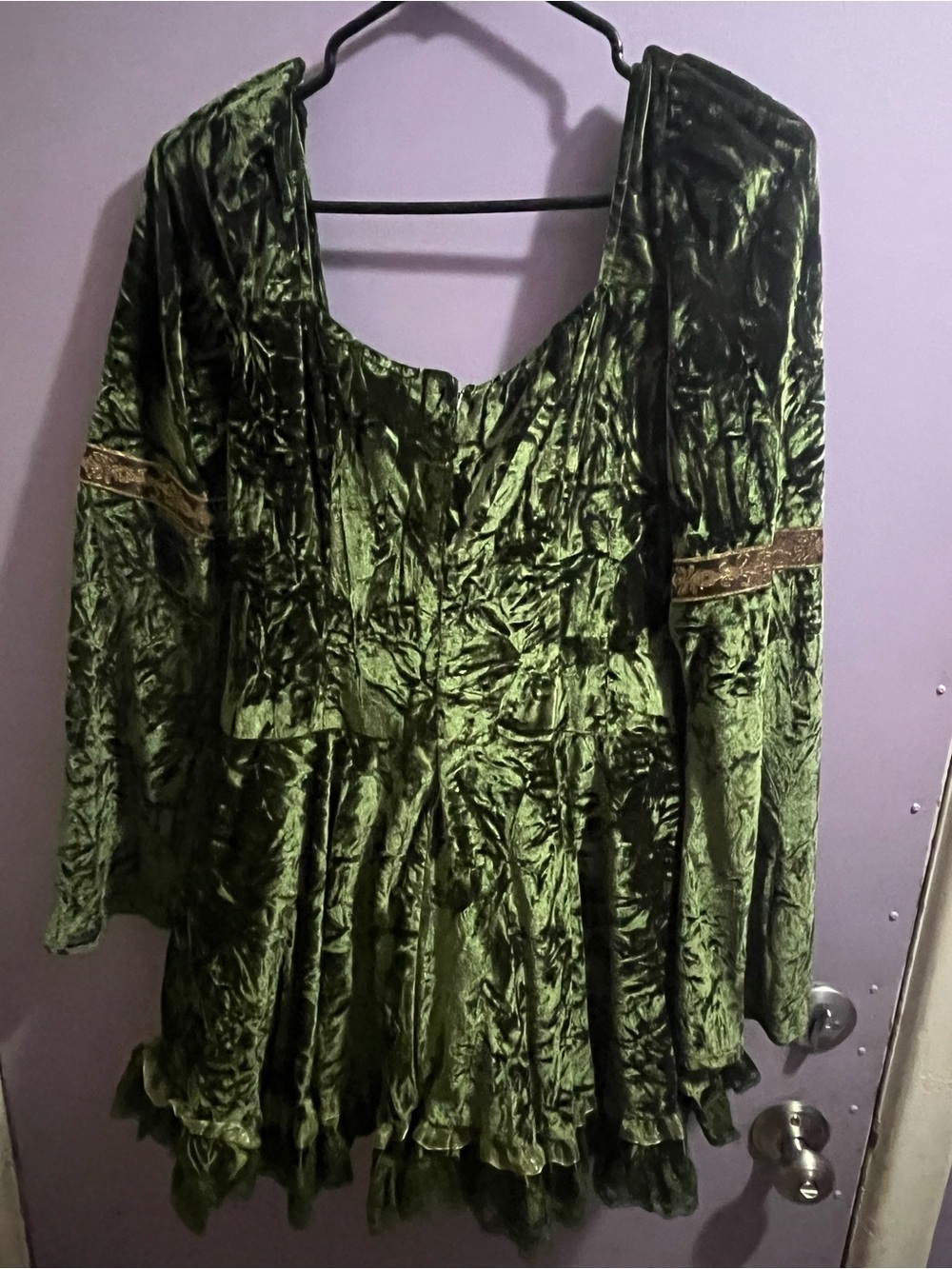 Current Mood Myths N Legends Green Velvet Mini Dress Forest Fairy, L (BNWT) - Picture 9 of 9